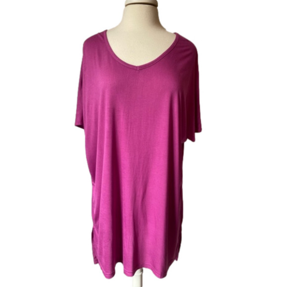 Women’s Plus NWOT 2 PACK Vibrant Purple & Jade Travel Lounge Hi Lo Tunics 2X - Picture 2 of 9